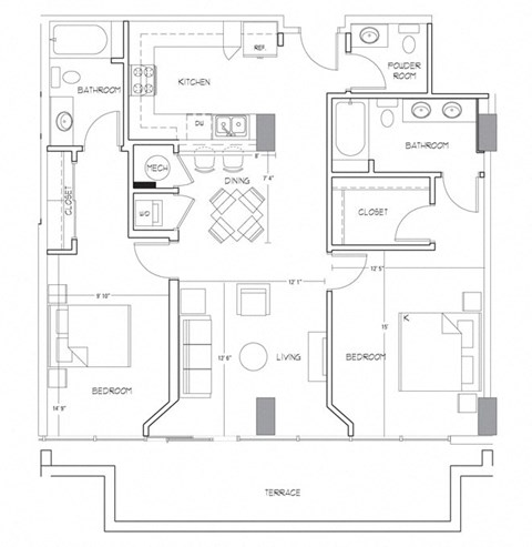 Floorplan at Glass House by Windsor